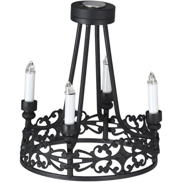 Mini lampadario in metallo scala 1:12 per casa delle bambole con effetto luce realistico