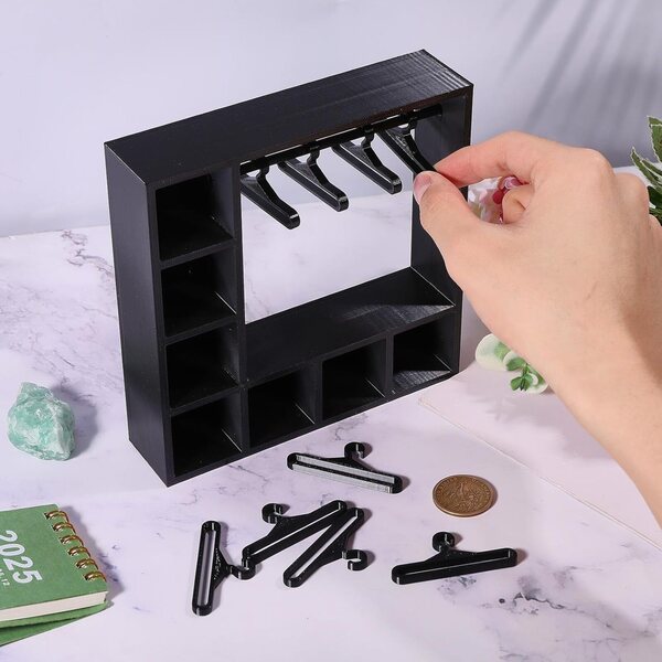 Armadio per bambole rosa con 10 grucce, organizer compatto e portatile CONCHLERY