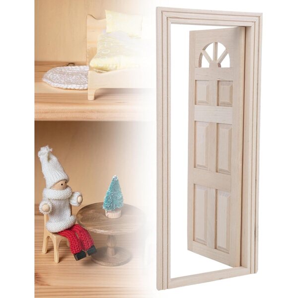 Eminchu Miniatur-Tür aus Birke 1:12 für DIY-Puppenhaus 7,8 x 3,5 cm