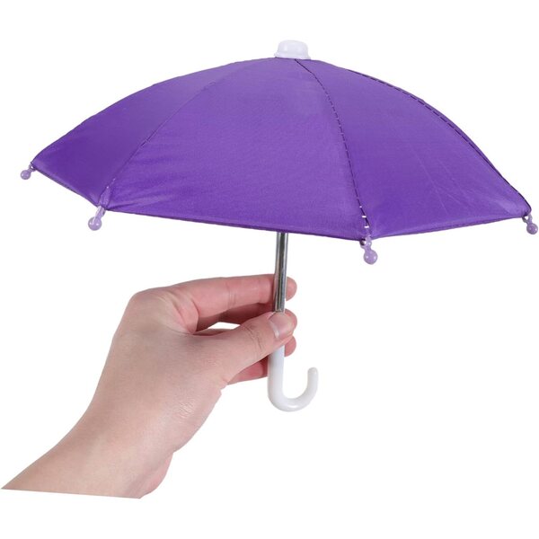 YARNOW 4 kleine dekorative Regenschirme für Telefon in dunklen Farben, tragbar