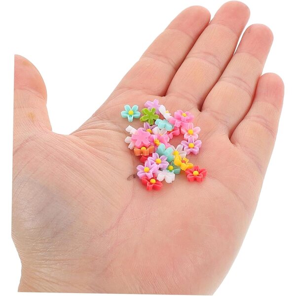 YARNOW 50 Farben mehrfarbige Mini-Harzblumen für Nagelkunst und DIY-Schmuck