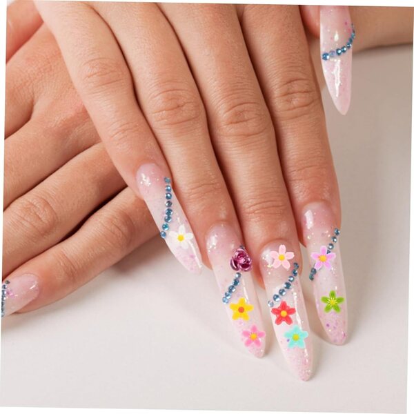 YARNOW 50 Farben mehrfarbige Mini-Harzblumen für Nagelkunst und DIY-Schmuck