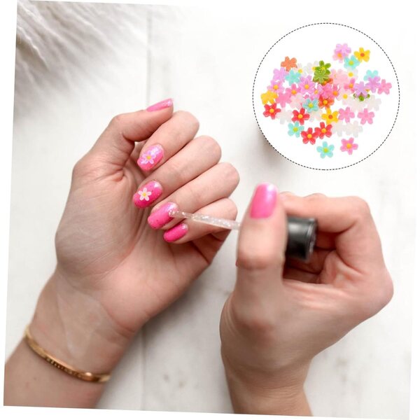YARNOW 50 Farben mehrfarbige Mini-Harzblumen für Nagelkunst und DIY-Schmuck