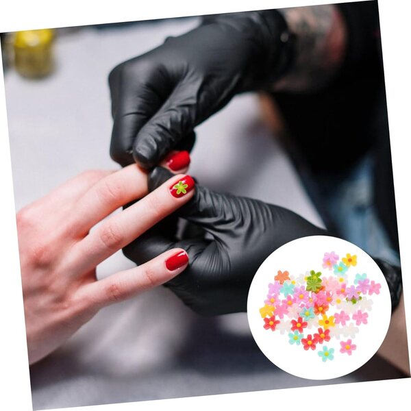 YARNOW 50 Farben mehrfarbige Mini-Harzblumen für Nagelkunst und DIY-Schmuck