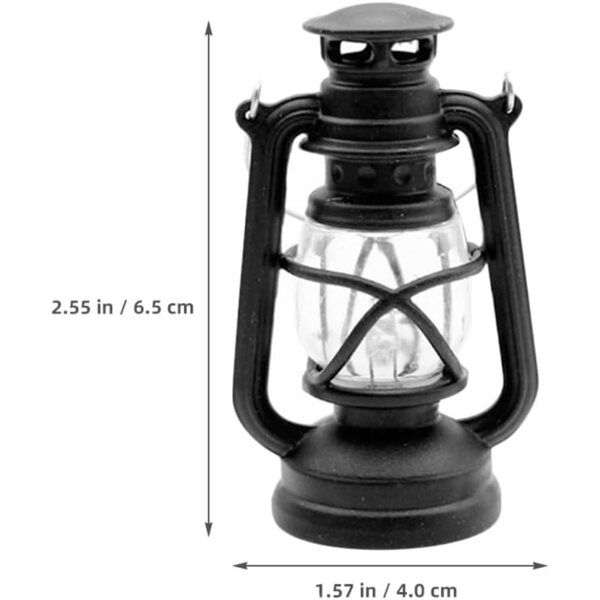 CLISPEED 2 lámparas LED de queroseno retro en miniatura para decoración de escenas, iluminación suave, materiales artesanales para modelos y pantallas en miniatura