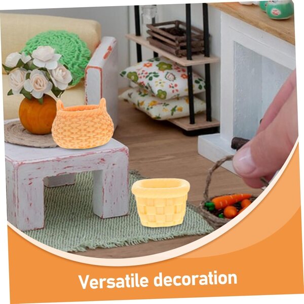 Set van 6 miniatuurharsmanden voor poppenhuisdecoraties en doe-het-zelfprojecten