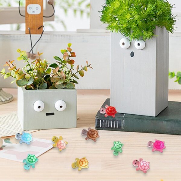 Leuchtende Miniatur-Tortugas zum Basteln und für Gartendekorationen – Set mit 100 Stück
