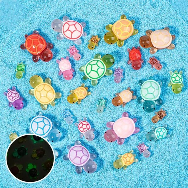 Leuchtende Miniatur-Tortugas zum Basteln und für Gartendekorationen – Set mit 100 Stück