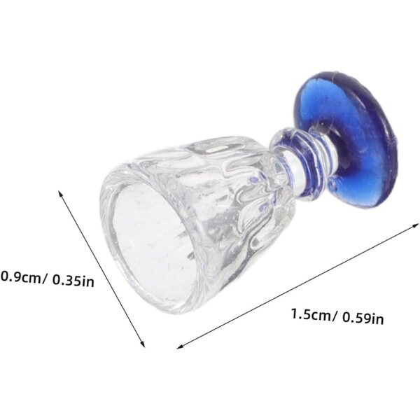 Hemobllo Set vun 15 Mini Transparent Resin Wäin Brëller fir Poppenhaiser