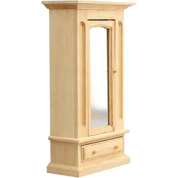 Armadio in Miniatura in Legno 1:12 con Specchio per Casa delle Bambole