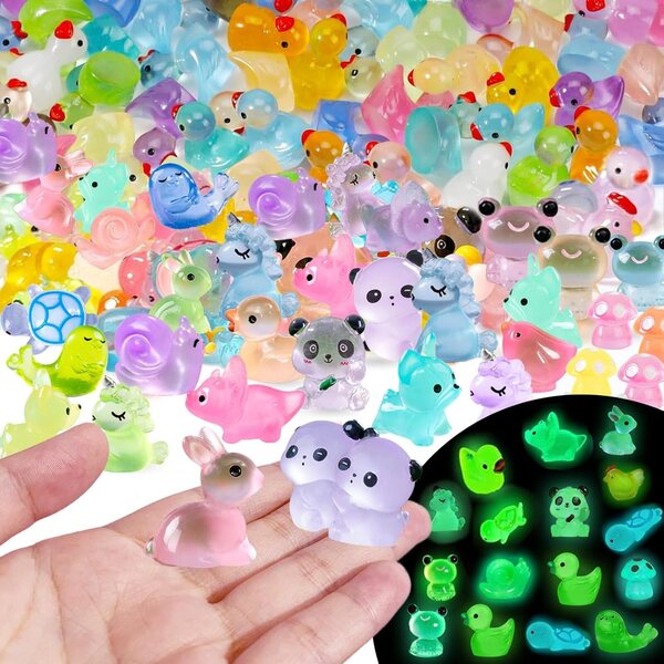 136 mini lichtgevende harsdieren voor tuin- en poppenhuisdecoratie