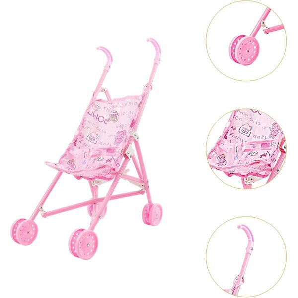 Passeggino per bambole pieghevole LeeQinersw, gioco di ruolo educativo per bambini