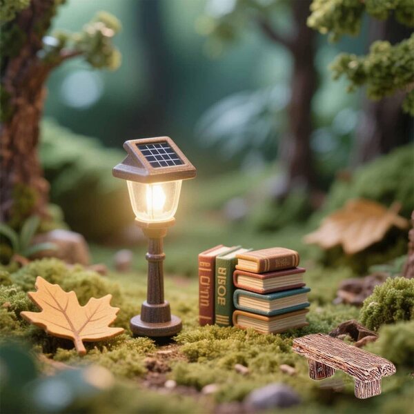 Set mit 3 Retro-Miniaturbänken für Feengärten, Puppenhäuser und Bonsai