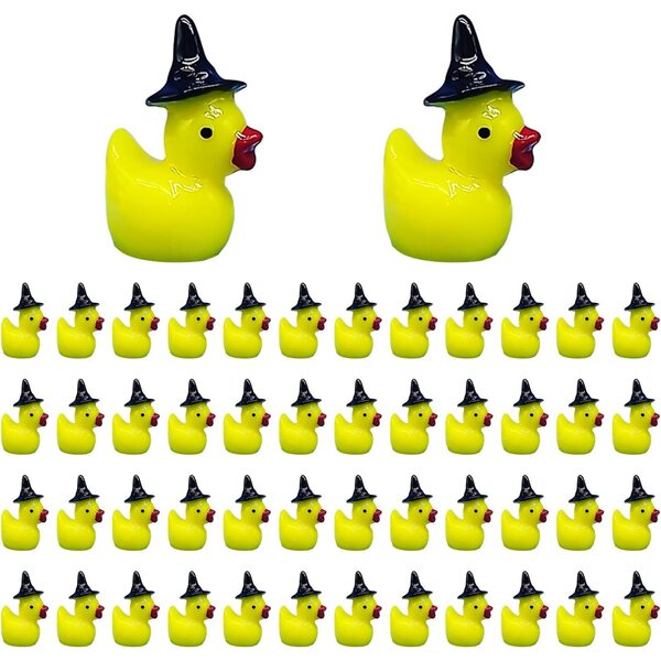 Set of 50 Halloween Resin Miniatures with Witch Hat for Home and Garden Decorations