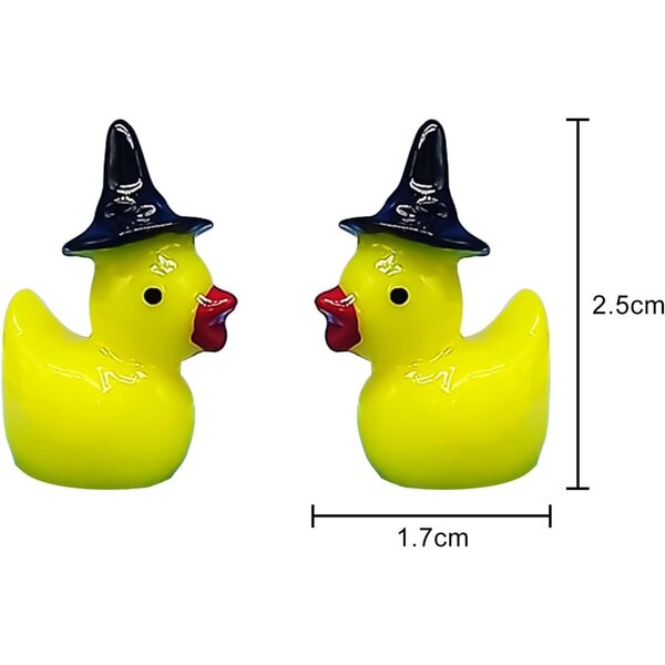 Set vu 50 Halloween Harz Miniaturen mat Hexen Hut fir Heem a Gaart Dekoratioun