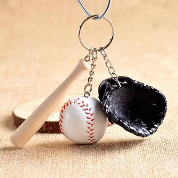 Miniaturní baseballová hra 1/12 černá s rukavicí, těstem a míčkem do domečku pro panenky