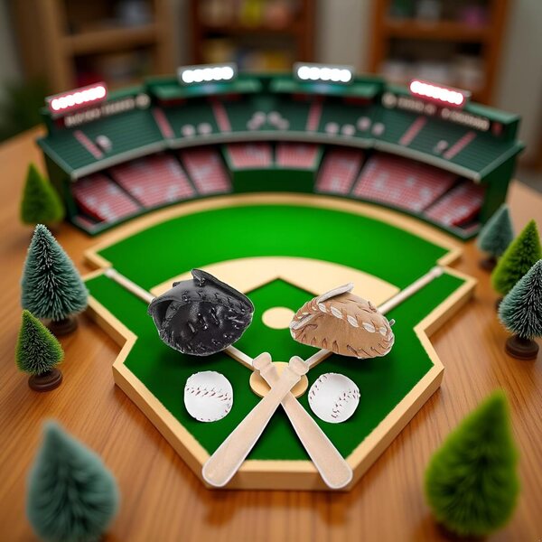 Miniaturní baseballová hra 1/12 černá s rukavicí, těstem a míčkem do domečku pro panenky