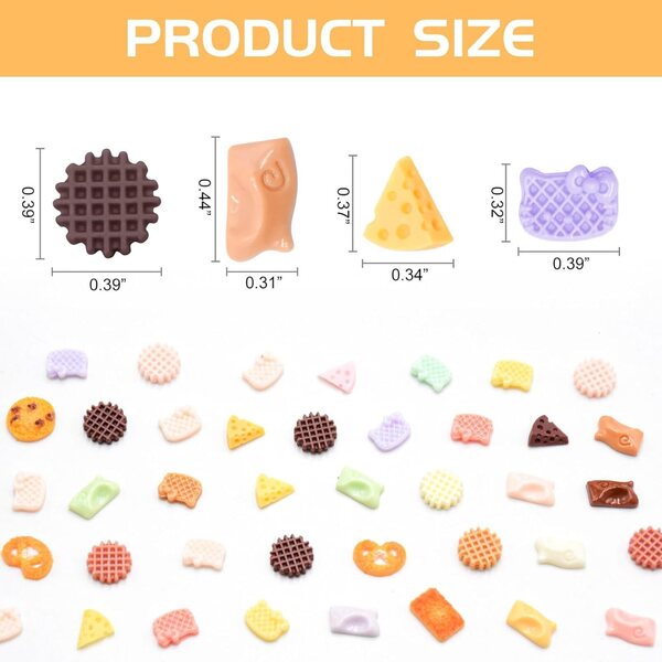 Ensemble de 300 mini figurines Galletas en résine colorée pour décorations et miniatures