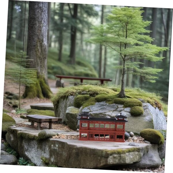 Miniatura Pabellón Asiático para Decoración de Hogar y Jardín - Alipis
