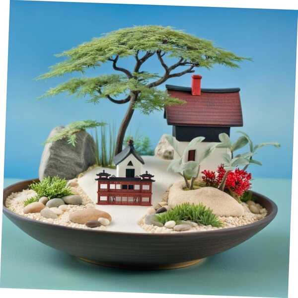 Miniatura Pabellón Asiático para Decoración de Hogar y Jardín - Alipis