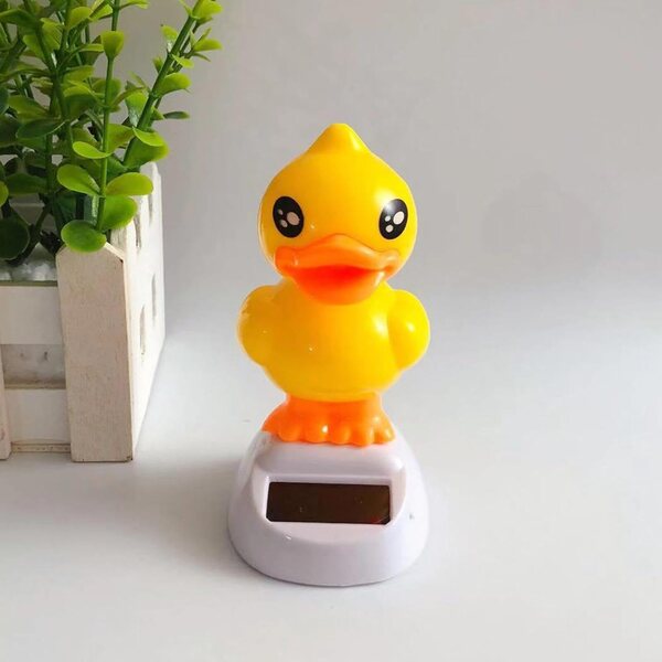 Pato Dancing Yellow Solar Energy für Auto und Schreibtisch 11 cm