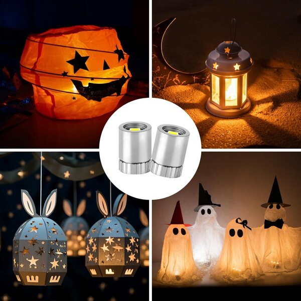 Mini luci LED bianco caldo per decorazioni festa, 30 pezzi con adesivi inclusi