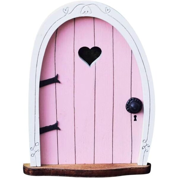 Pink Streak - Mini puerta de jardín de hadas 3D para árbol, puerta de hadas en miniatura para puertas de casa pequeñas de cuento de hadas, terrario bonsái, decoración de micropaisaje, accesorios en