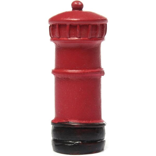 Red Miniatur Retro Mailbox fir Clockjuan Bambus a Gardens House