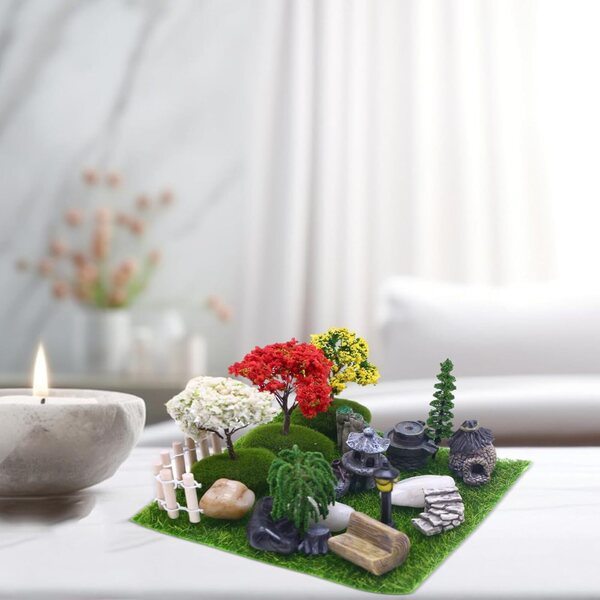 Feengarten-Set aus ABS, realistische Miniaturdekoration für Tische und Gärten