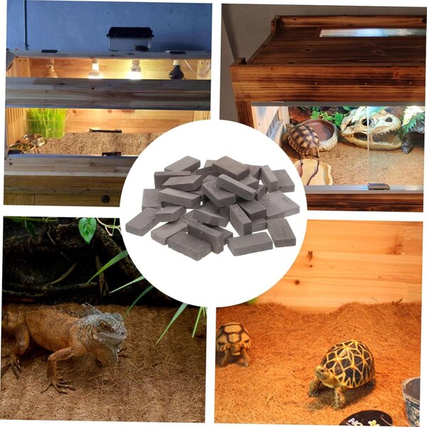 Mini ladrillos gri pentru decorarea terariilor, acvariilor si caselor de papusi 40 bucati