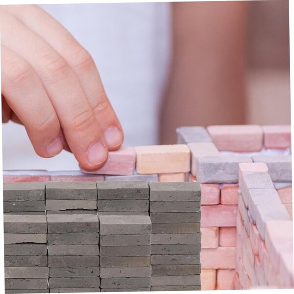 Mini ladrillos gri pentru decorarea terariilor, acvariilor si caselor de papusi 40 bucati