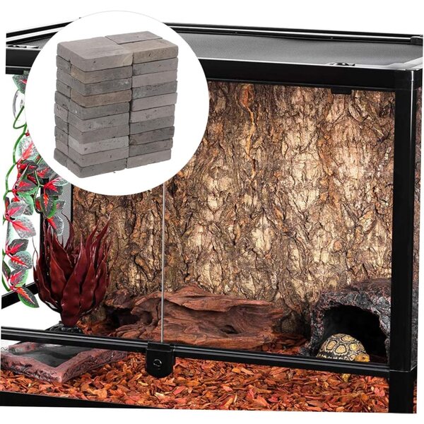 Mini ladrillos gri pentru decorarea terariilor, acvariilor si caselor de papusi 40 bucati