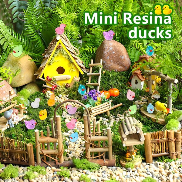 Wiurgoha 220 Mini-Harz-Enten, die im Dunkeln leuchten, für kreative Dekoration