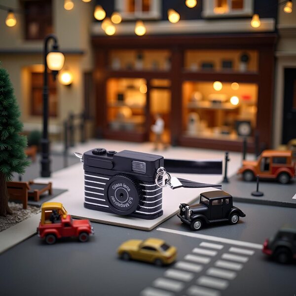 Miniatur-Schwarzes Vintage-Zimmer 1:4, dekoratives Accessoire für Dioramen und Puppenhäuser