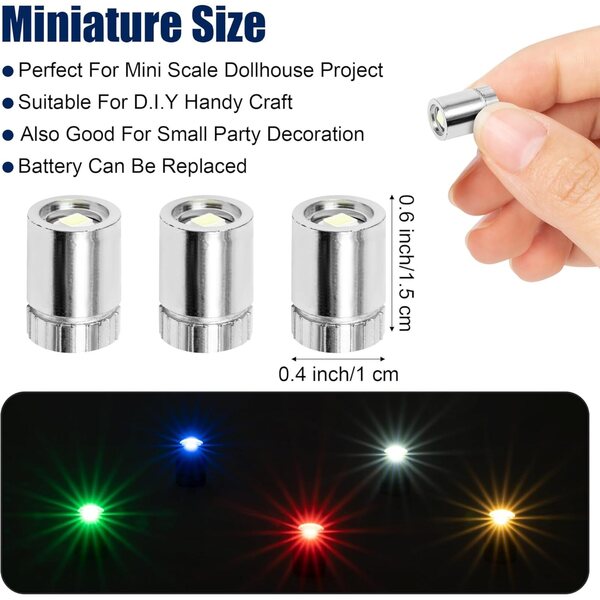 36ks mini barevná LED světla do domečku pro panenky, baterie jsou součástí balení, snadná instalace