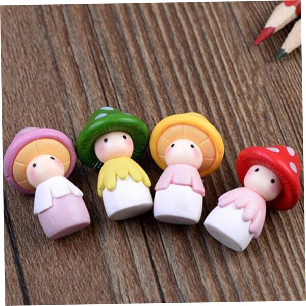 Σετ 4 μινιατούρες αγάλματα μανιταριών Micro Landscape Διακόσμηση εσωτερικού κήπου PVC