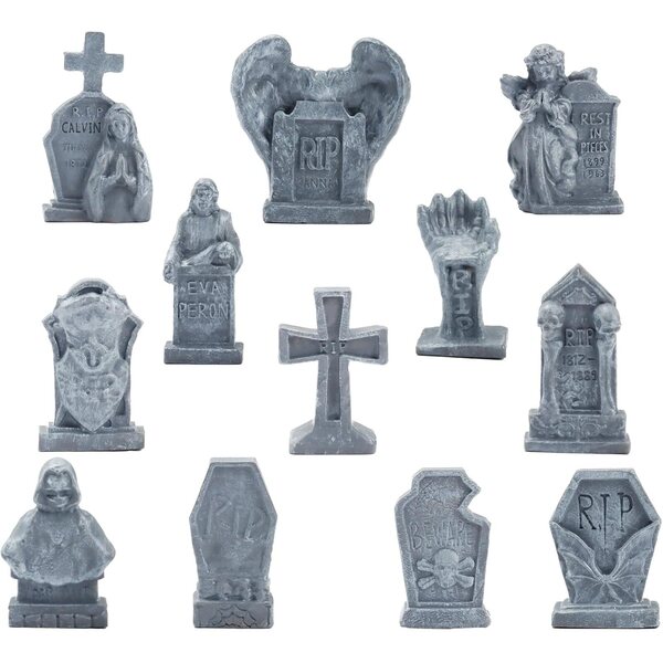 12 mini-harpiks halloween gravsten til bolig- og havedekorationer