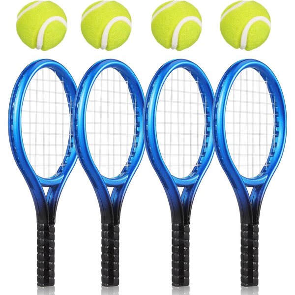 YARNOW Set mit 4 lebensechten Mini-Tennisschlägern zur Dekoration