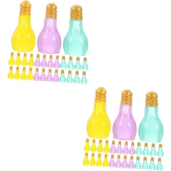 60 mini fluorescerande hartsbombiller för gör-det-själv-dekorationer och tillbehör