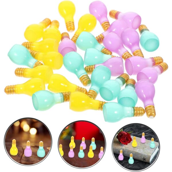 60 Mini-Bombillas aus fluoreszierendem Harz für DIY-Dekorationen und -Accessoires