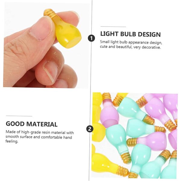 60 Mini-Bombillas aus fluoreszierendem Harz für DIY-Dekorationen und -Accessoires