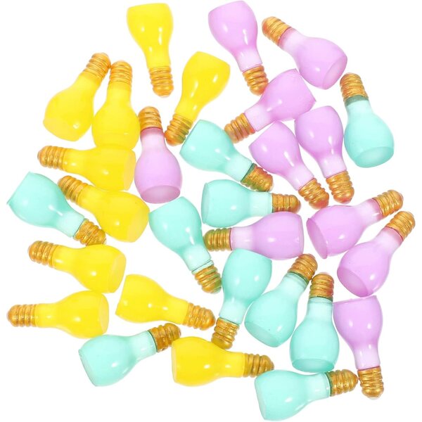 60 Mini-Bombillas aus fluoreszierendem Harz für DIY-Dekorationen und -Accessoires