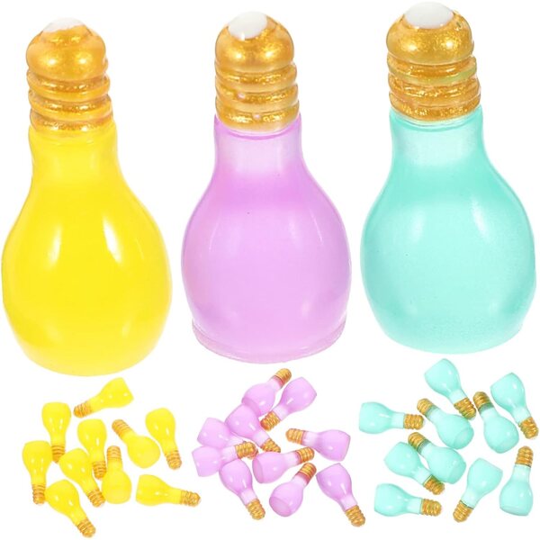 60 Mini-Bombillas aus fluoreszierendem Harz für DIY-Dekorationen und -Accessoires