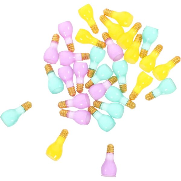 60 Mini-Bombillas aus fluoreszierendem Harz für DIY-Dekorationen und -Accessoires