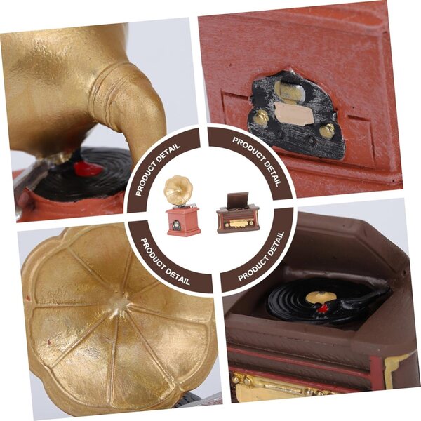 8piezas Modelos Miniatura De Fonógrafo Retro Decoración De Resina para Paisajes De Accesorios para Fotografía y Juguetes para Coleccionistas y Decoración De Escritorio