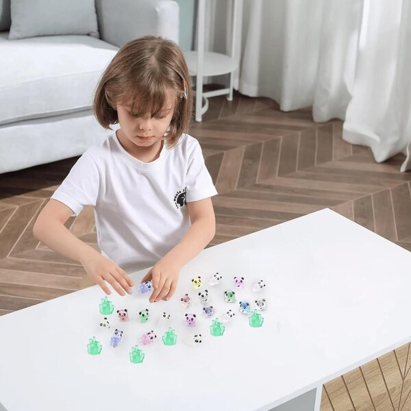 Set mit 35 leuchtenden Mini-Pandas aus Kunstharz für kreative Dekorationen und Heimwerkerarbeiten