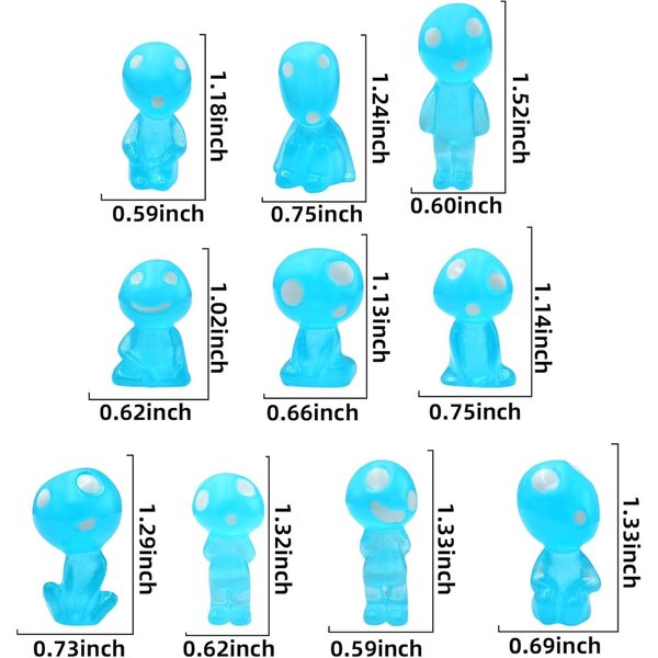 30 Luminescent extraterrestresch Mini Figuren fir Gaart an Heemdekoratiounen
