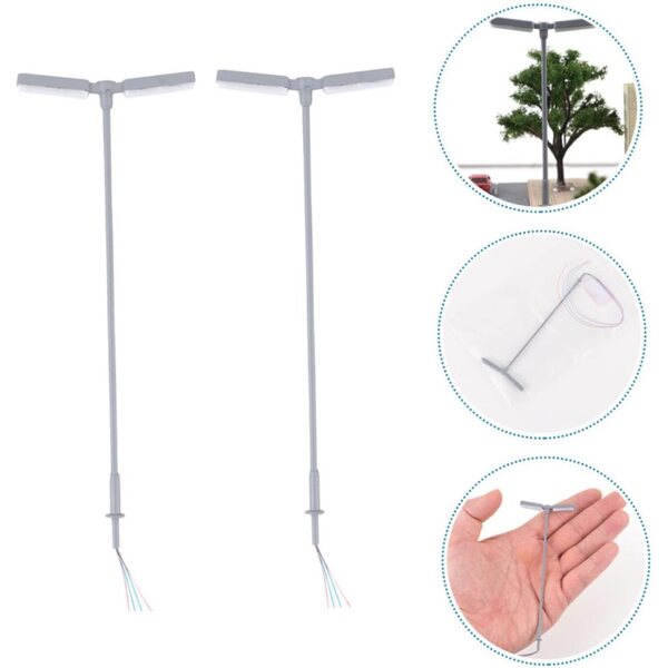 Set mit 8 dekorativen Mini-Metalllampen für Miniaturhäuser und -gärten