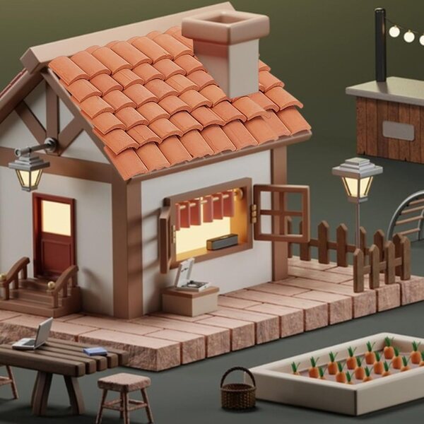 GOMAKERER Mini-Rotfliesen 120 Stück 1:16 für Puppenhäuser und Modellbau
