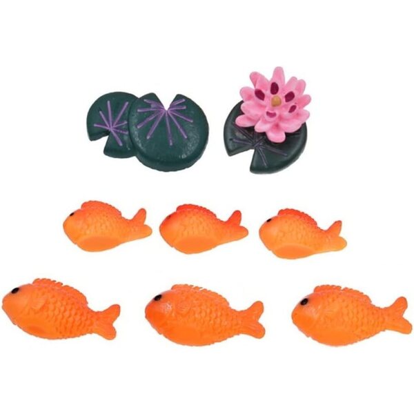 Miniatur-Goldfischfiguren aus Kunstharz für Blumengärten und Dekorationen
